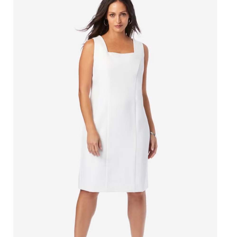 JESSICA LONDON | 20 | Bi-Stretch Sheath Dress Square Neck Dresses Sleeveless